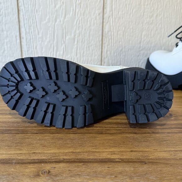 NWOT Arizona Jean Company White Chunky Lace Up Heel Block Shoes, Size‎ 6.5M Y2K - Picture 5 of 9
